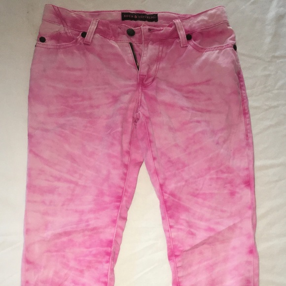 Rock & Republic Adjustable Pink Tie-Dye Pants - Picture 1 of 4